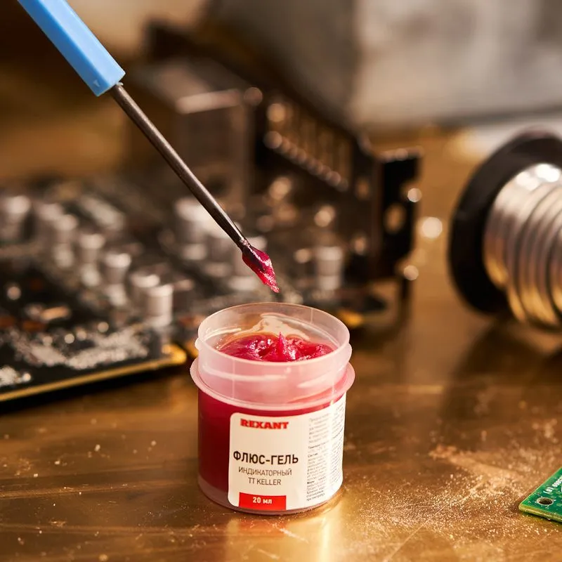 Флюс-гель для пайки, TT KELLER индикаторный, 20мл, банка, блистер REXANT - Фото 5