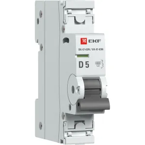 Авт. выкл. 1P 5А (D) 6кА ВА 47-63N EKF PROxima M636105D