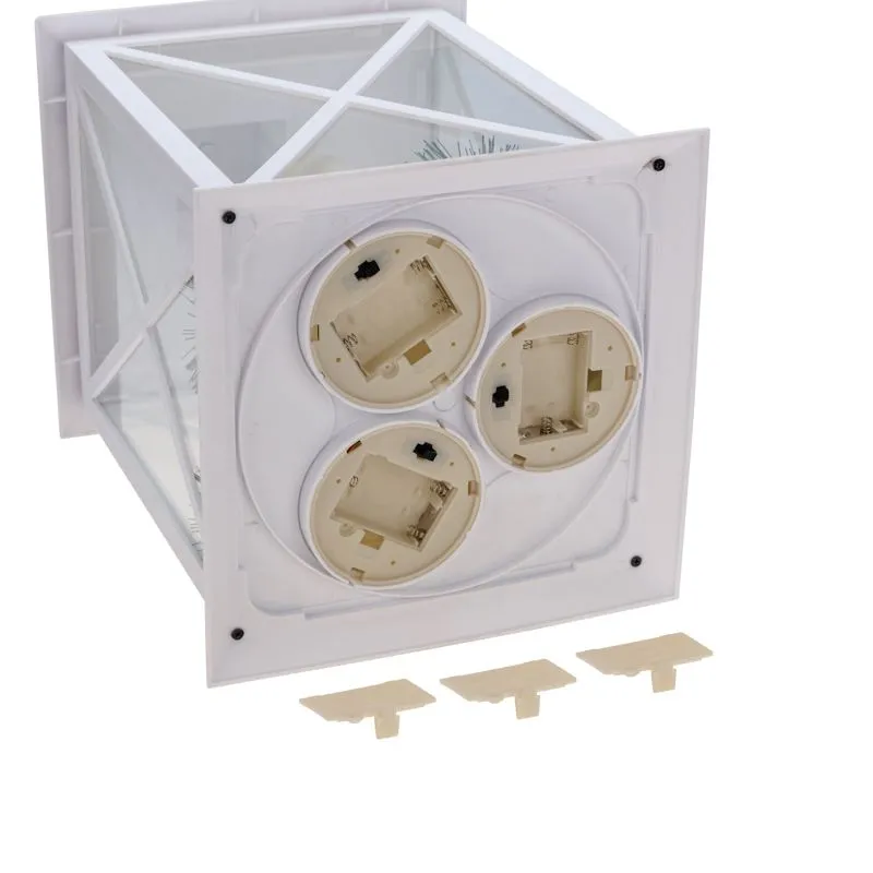 Фонарь декоративный (фигура) с тремя свечами, белый корпус, 24х24х40 см, теплый белый NEON-NIGHT - Фото 5