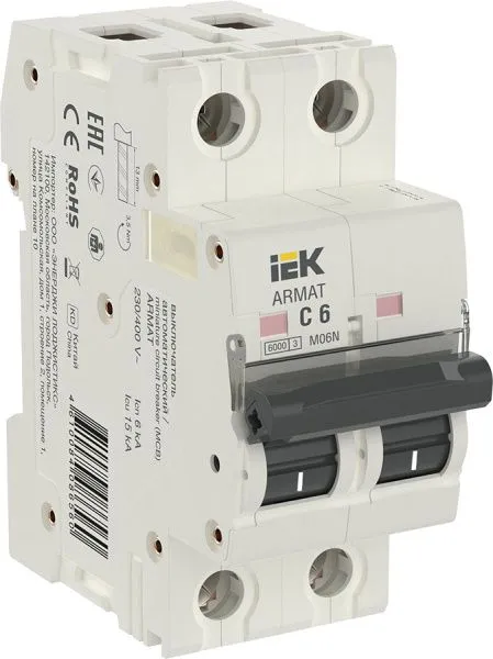 ARMAT Автоматический выключатель M06N 2P C 6А IEK AR-M06N-2-C006