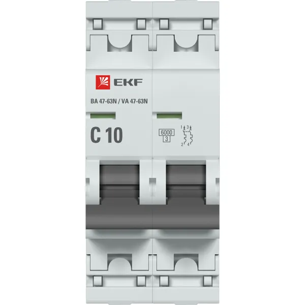 Авт. выкл. 2P 10А (C) 6кА ВА 47-63N EKF PROxima