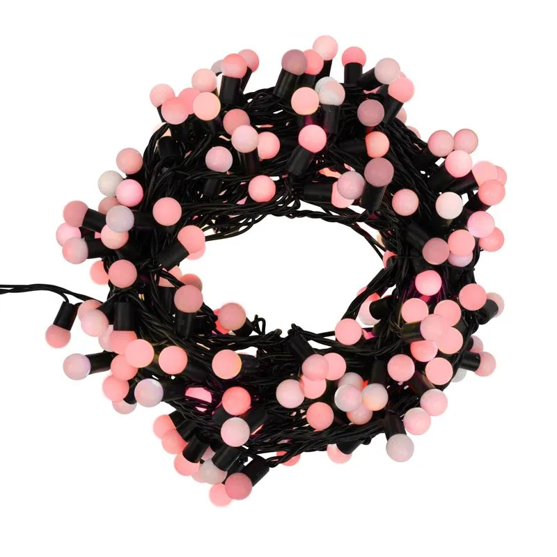 Гирлянда светодиодная Мультишарики Ø17,5мм 20м 200 LED КРАСНЫЙ черный ПВХ IP65 постоянное свечение 230В NEON-NIGHT