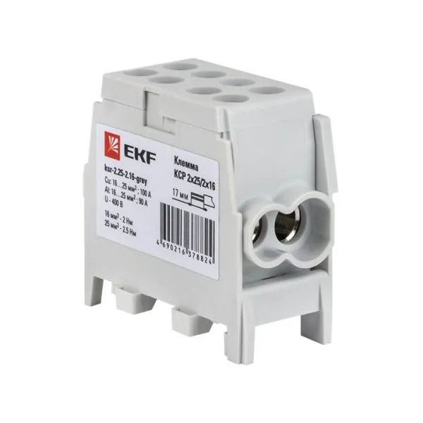 Клемма распределительная КСР с двойным винтом 2x25/2x16 серая EKF - Фото 8