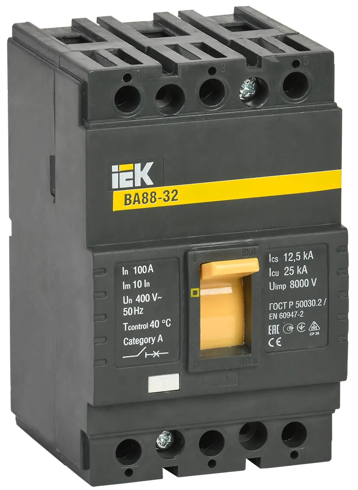 Выключатель автоматический ВА88-32 3Р 100А 25кА IEK SVA10-3-0100