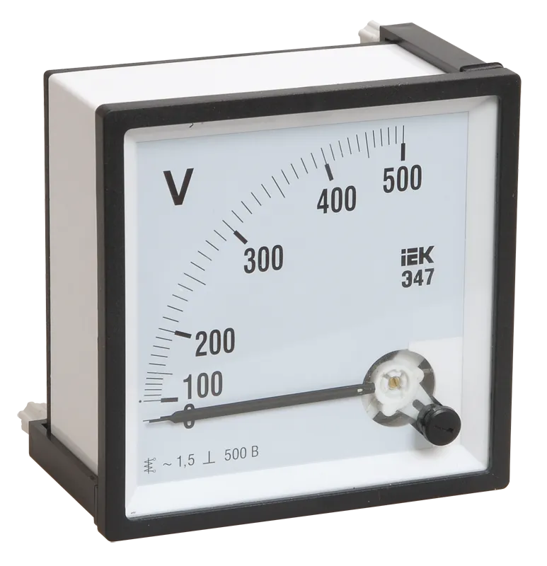 Вольтметр аналоговый Э47 500В класс точности 1,5 96х96мм IEK