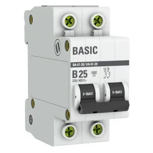 Авт. выкл. 2P 25А (B) 4,5кА ВА 47-29 mcb4729-2-25-B