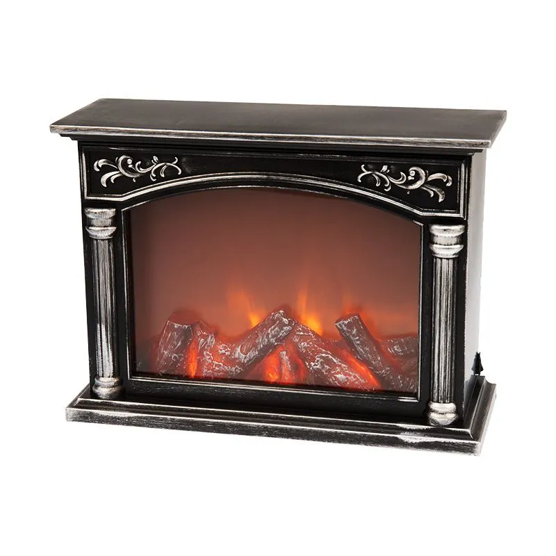 Светодиодный камин Классика с эффектом живого огня 33х12х24 см, батарейки 3хС (не в комплекте) или от USB (в комплекте) - Фото 4