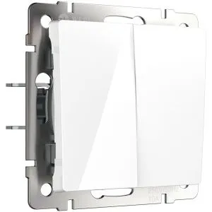 Выключатель двухклавишный (белый) Werkel W1120001