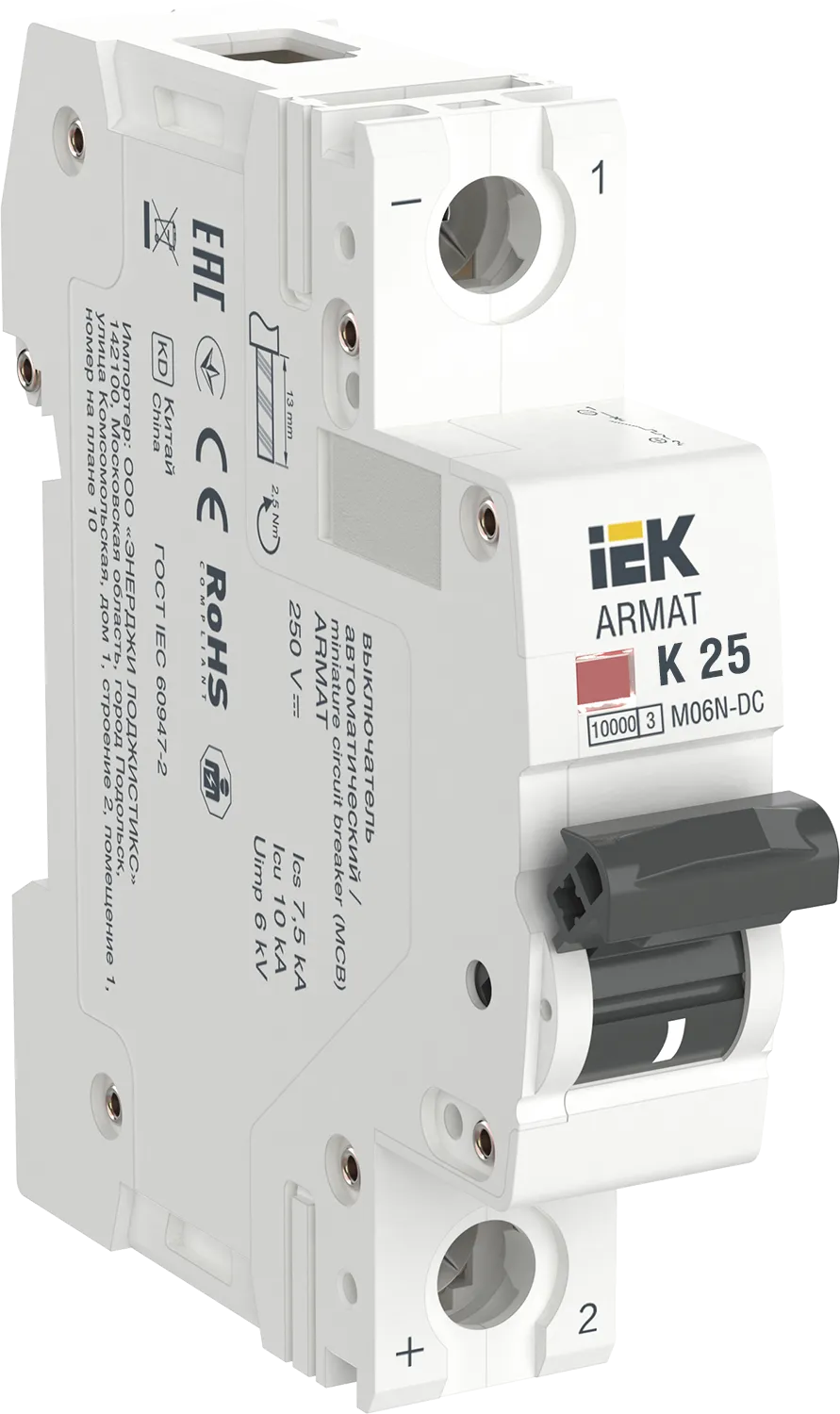 ARMAT Автоматический выключатель M06N-DC 1P K 25А IEK