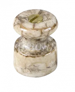 Изолятор фарфоровый в комплекте с саморезом для наружного монтажа витой электропроводки,   D18,5х24мм,