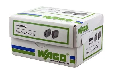224-101 Клемма для осветительного оборудования  (1,0-2,5)/(0,5-2,5) мм², серая (100 шт./уп.) WAGO - Фото 3