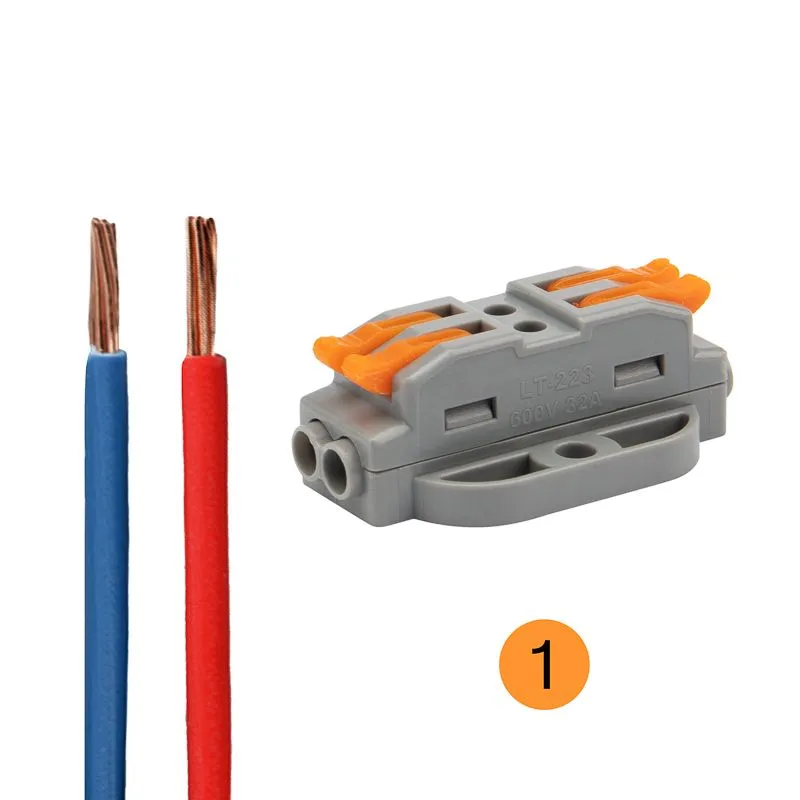 Клемма СМК 222-422P проходная 2 полюса, с монтажной площадкой (0,08-4 мм²), серая (50 шт./уп.) REXANT - Фото 4