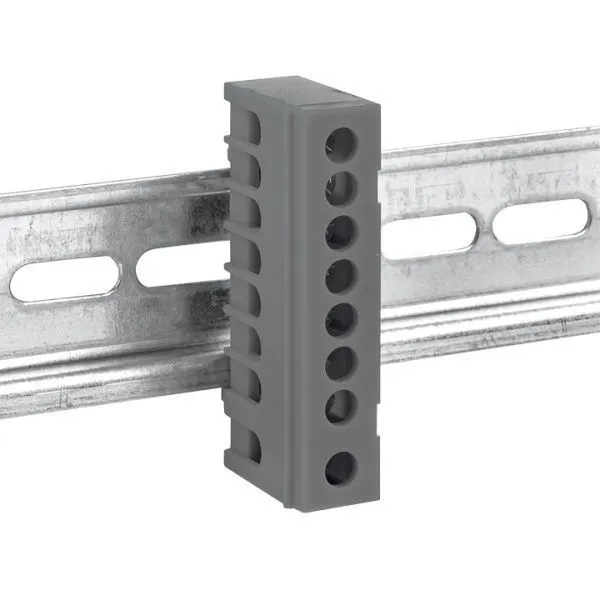 Шина "фаза" L (6x9мм) 8 отв. латунь серый изолир. корп. на DIN-рейку EKF - Фото 5