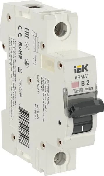 ARMAT Автоматический выключатель M06N 1P B 2А IEK AR-M06N-1-B002