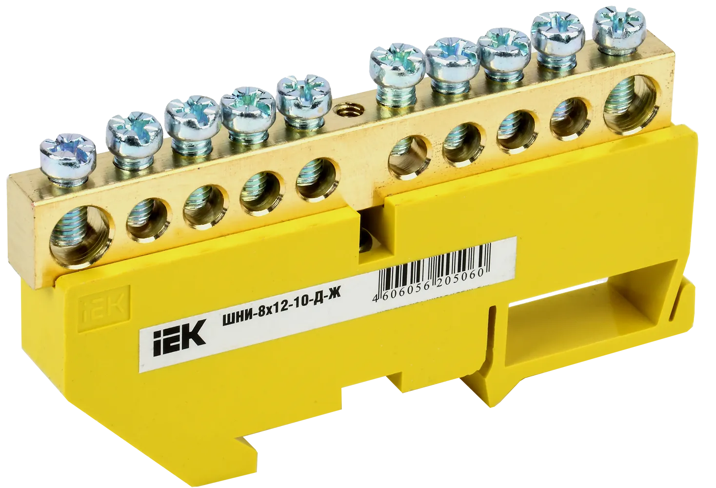 Шина PE "земля" на DIN-изол ШНИ-8х12-10-Д-Ж IEK