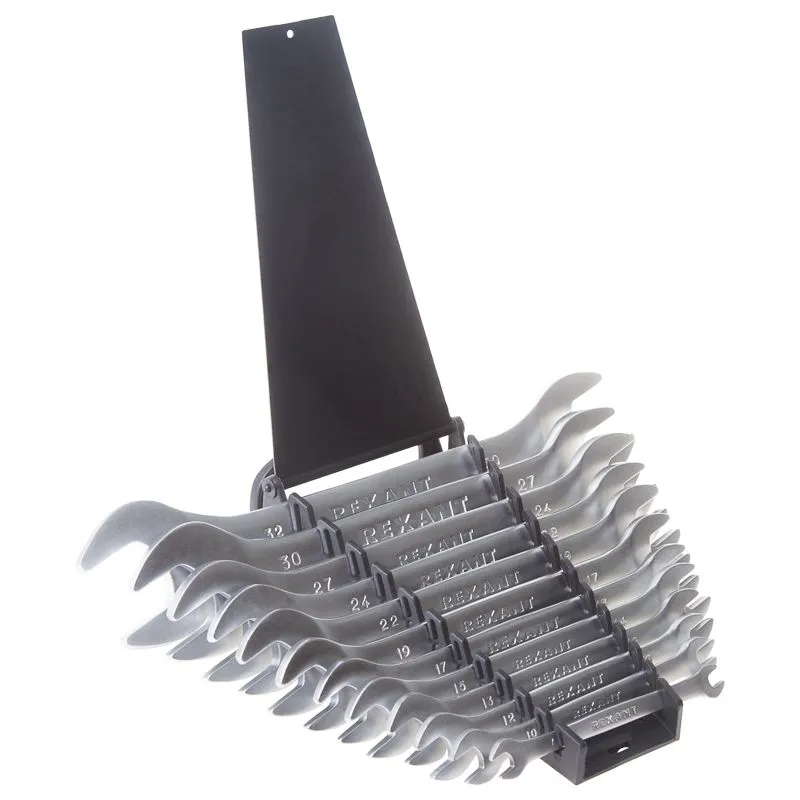 Набор ключей рожковых 6-32мм 12 предметов CrV, зеркальное хромирование REXANT - Фото 3