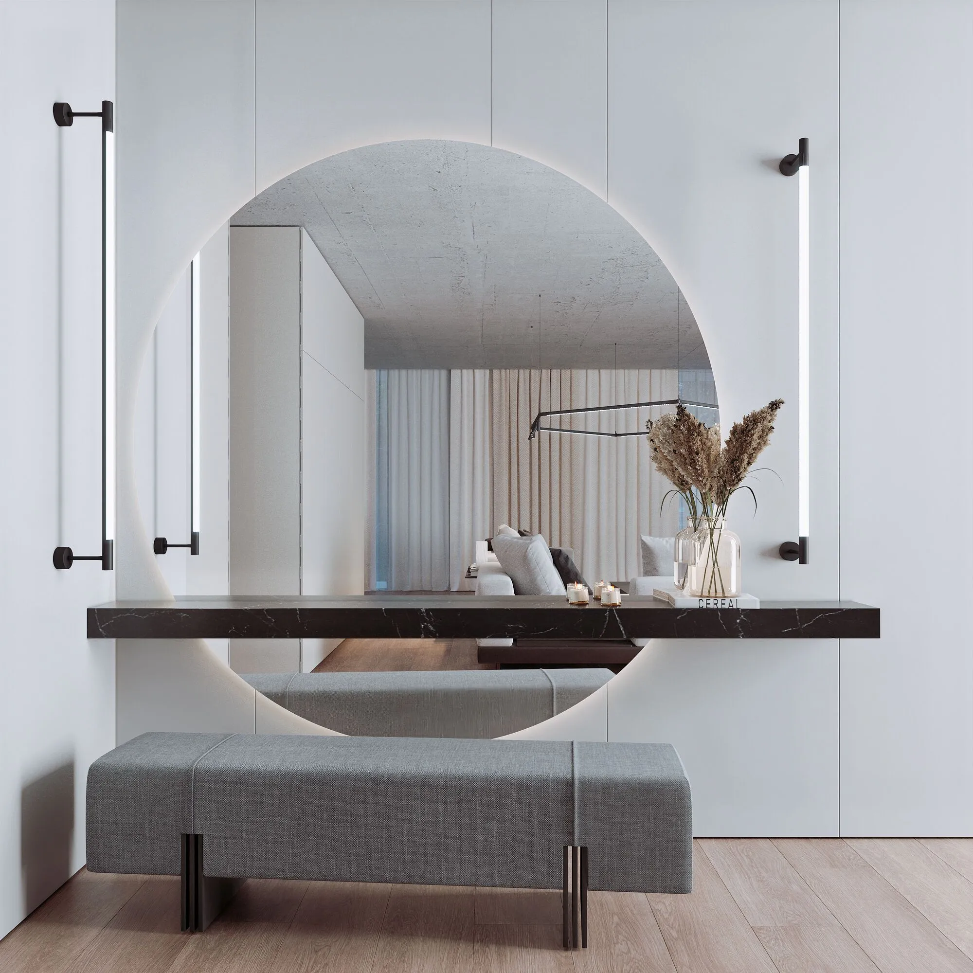 Module System Декоративная гибкая стойка с вводом питания (черный) - Фото 3