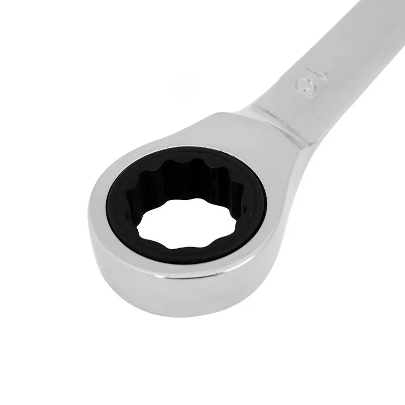 Ключ комбинированный трещоточный 16мм, CrV, зеркальный хром REXANT - Фото 2