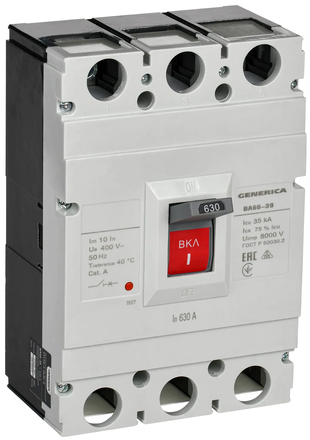 Выключатель автоматический ВА66-39 3Р 630А 35кА GENERICA