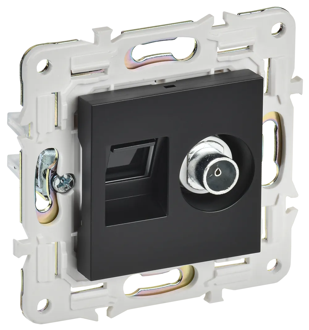 SKANDY Розетка двойная TV+RJ45 кат.5E SK-A14Bl черный IEK