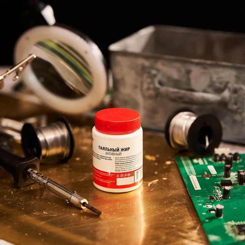 Флюс для пайки, паяльный жир АКТИВНЫЙ, 100мл, банка REXANT - Фото 2