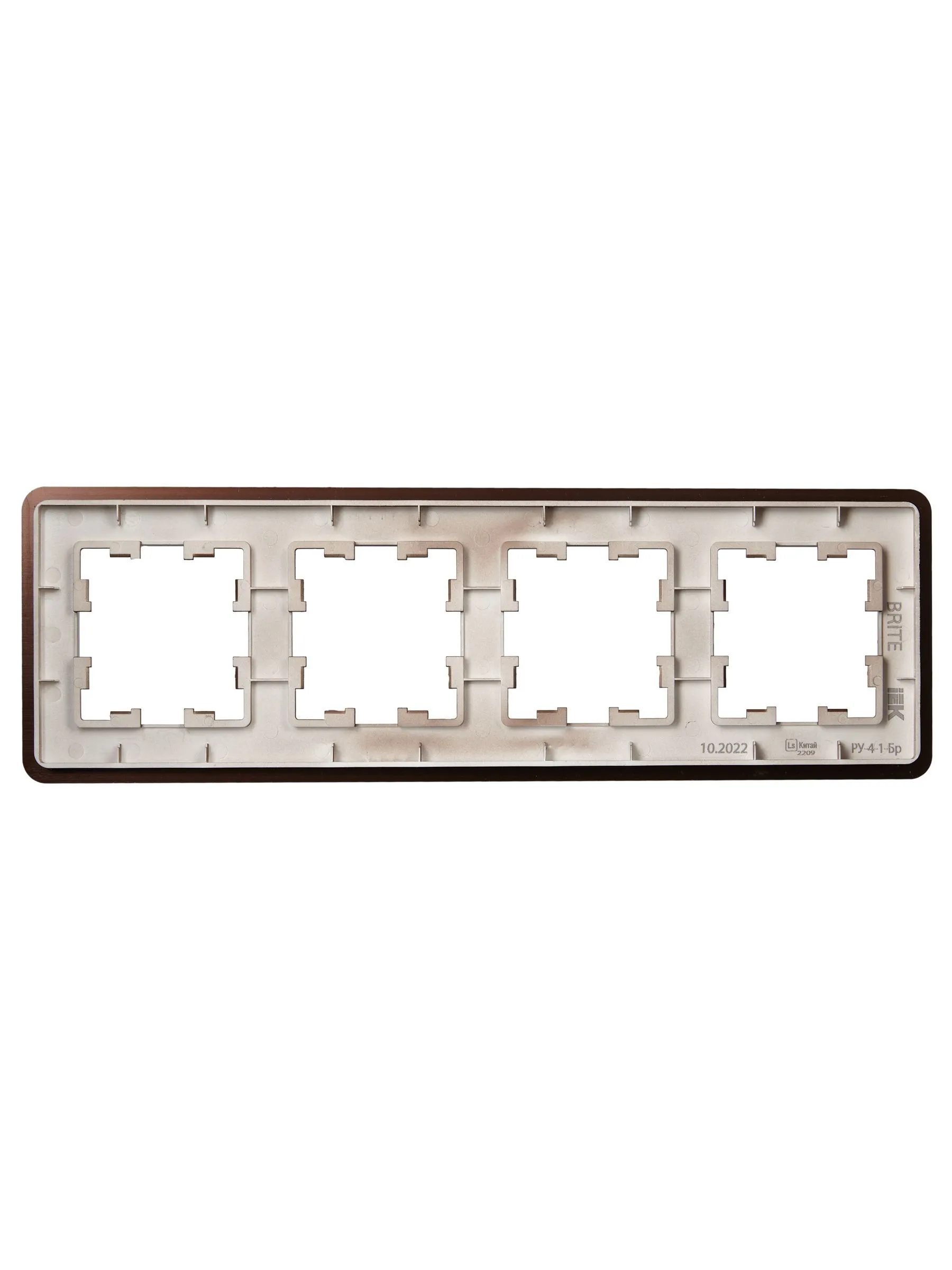 BRITE Рамка 4-местная РУ-4-1-Бр металл коричневый RE AL IEK - Фото 7