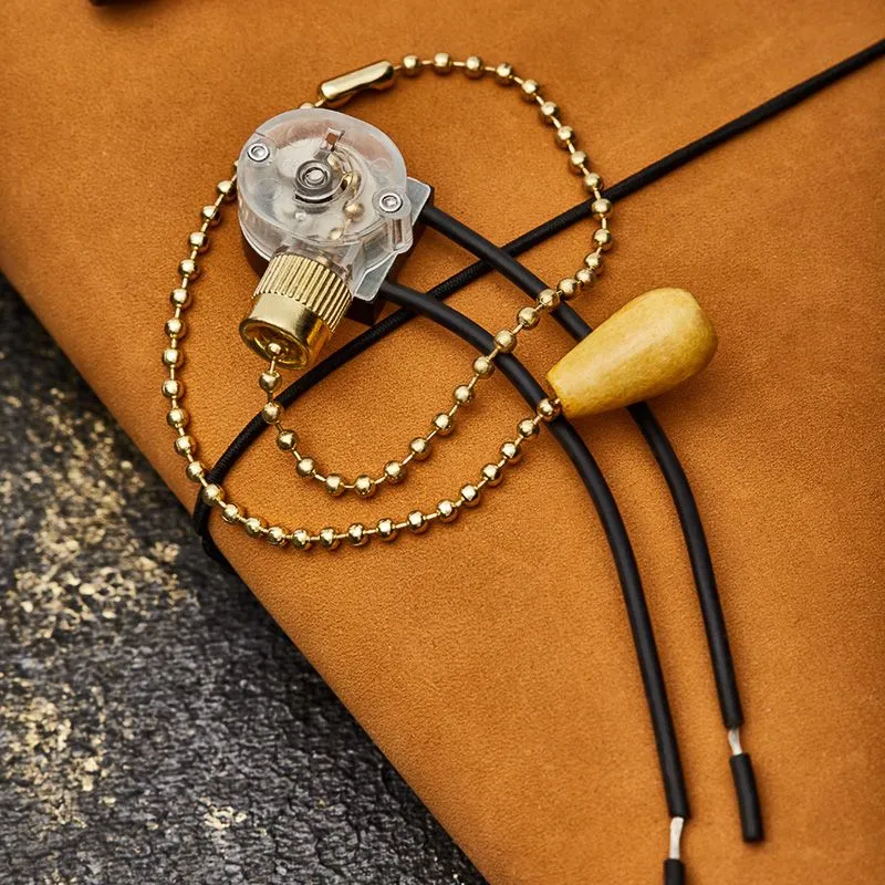 Выключатель для настенного светильника c проводом и деревянным наконечником  «Gold» индивидуальная упаковка  1 шт. PROCONNECT - Фото 2