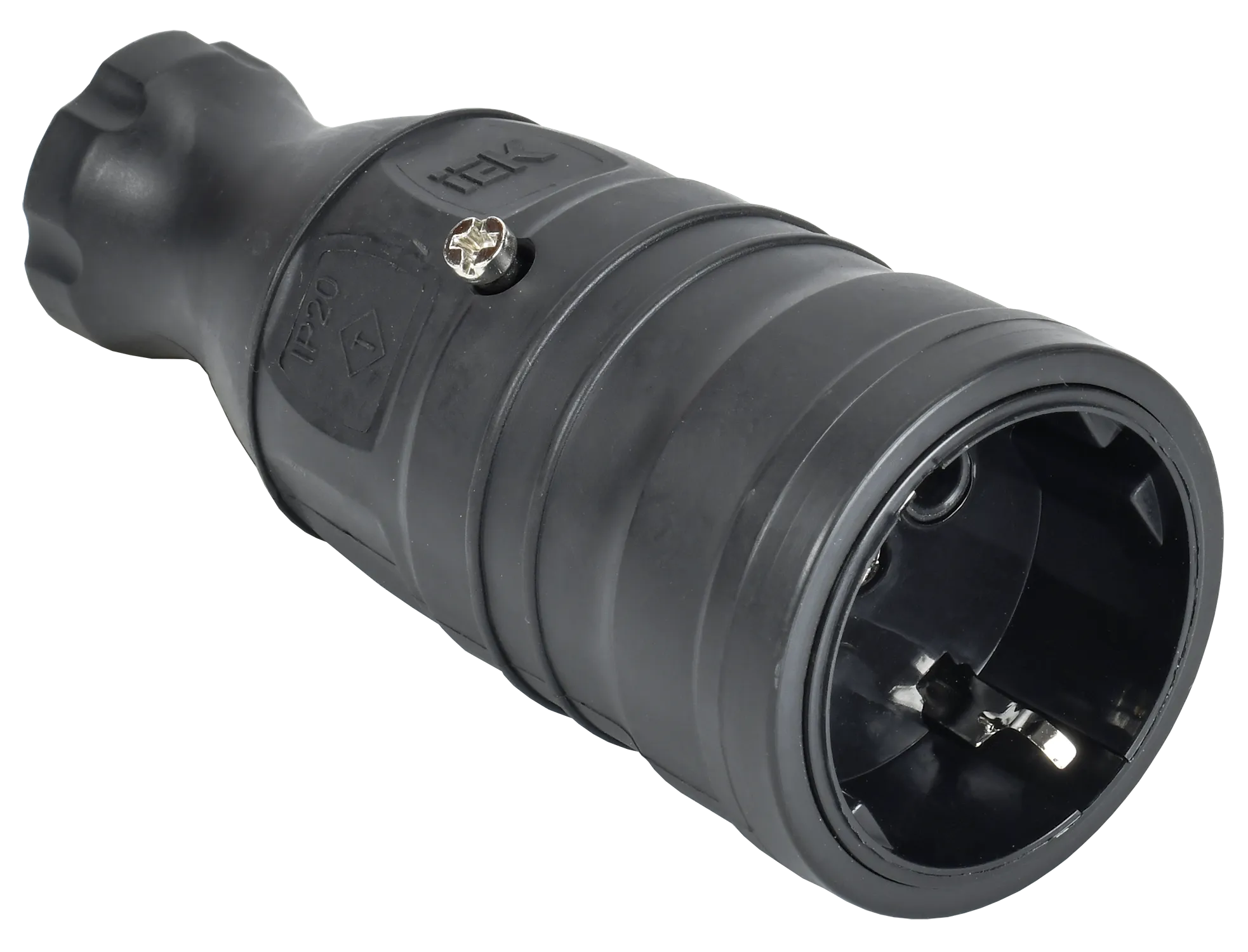 OMEGA Розетка переносная РБп14-1-0м IP20 каучук черная IEK