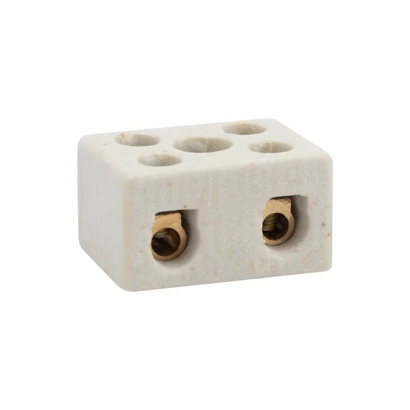 Клемма керамическая винтовая КВ 10 мм² 2 пары контактов с крепежным отверстием (100 шт./уп.) REXANT