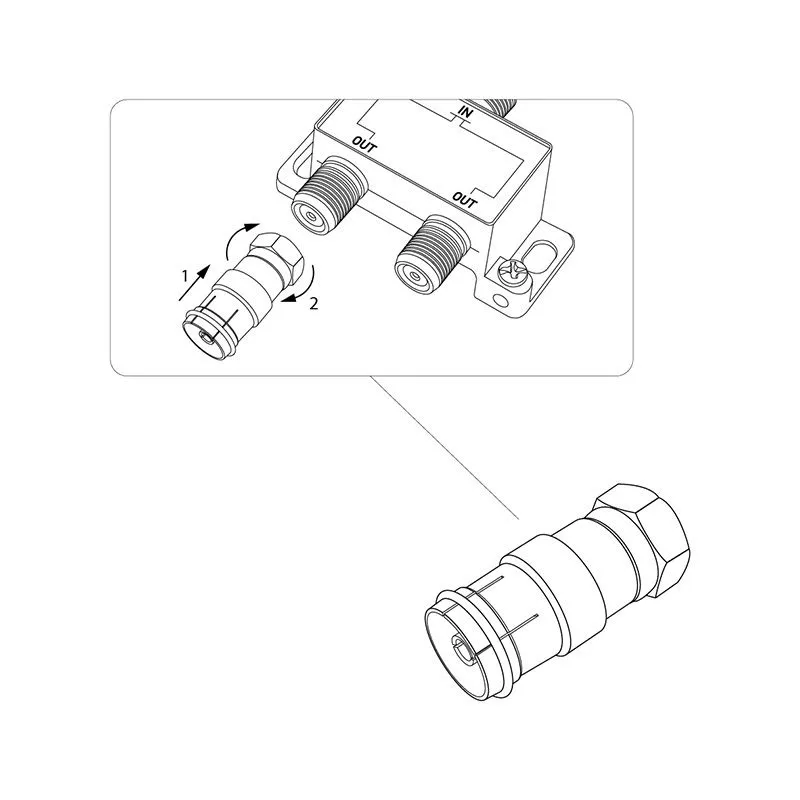 Переходник антенный, (гнездо TV - штекер F), 1 шт. REXANT - Фото 5