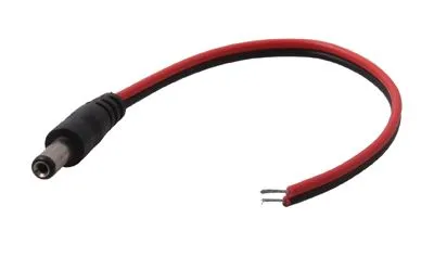 Разъем питания DC штекер 2,5х5,5мм с проводом 20 см REXANT 14-0324