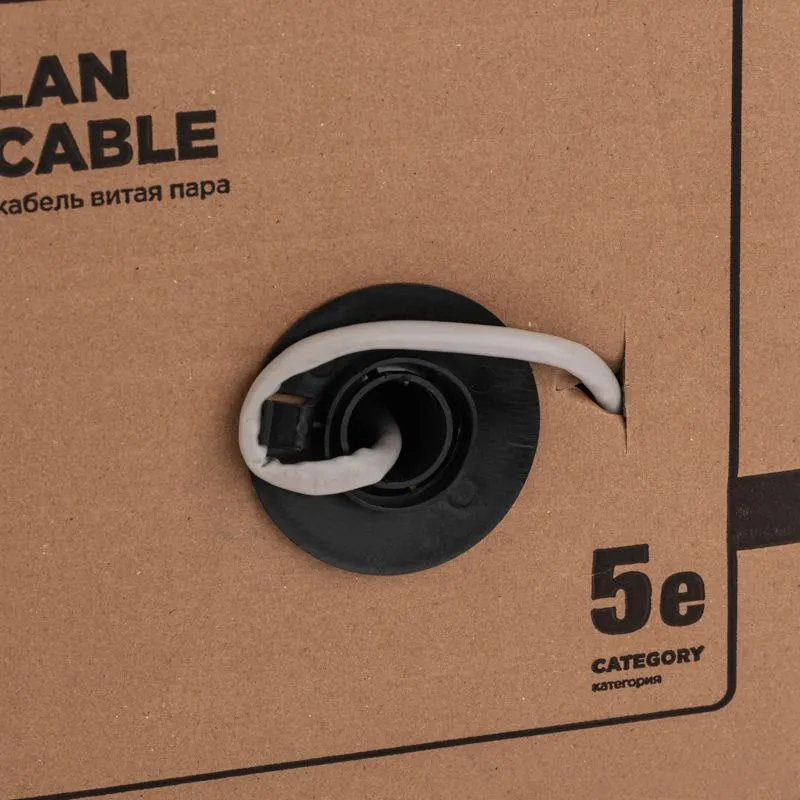 Кабель витая пара F/UTP, CAT 5e, PE, 4PR, 24AWG, OUTDOOR, SOLID, черный, 305м, серия LIGHT, РФ REXANT - Фото 4