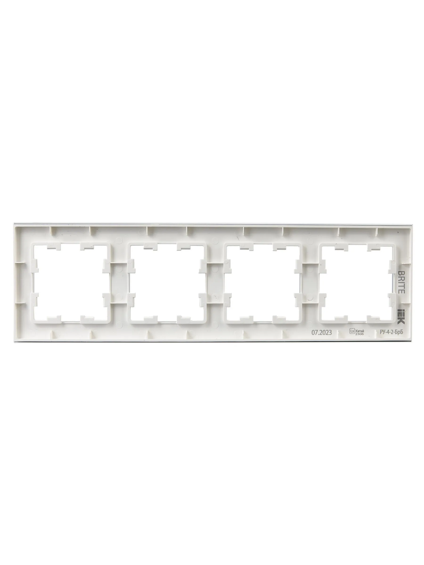 BRITE Рамка 4 -местная РУ-4-2-БрБ стекло белый IEK - Фото 6