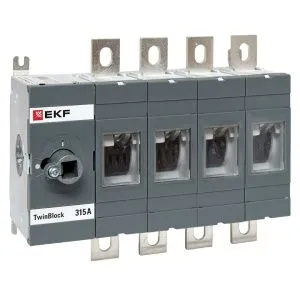 Рубильник 315A 4P без рукоятки управления TwinBlock EKF tb-s-315-4p