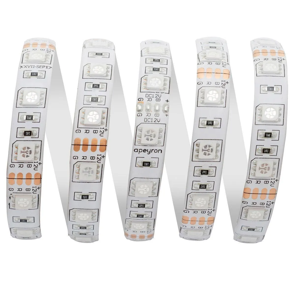 Комплект светодиодной ленты с аксессуарами smd5050 60д/м 12В IP65 5м RGB Apeyron - Фото 26