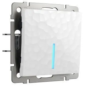 Выключатель одноклавишный с подсветкой (hammer белый) Werkel W1210101