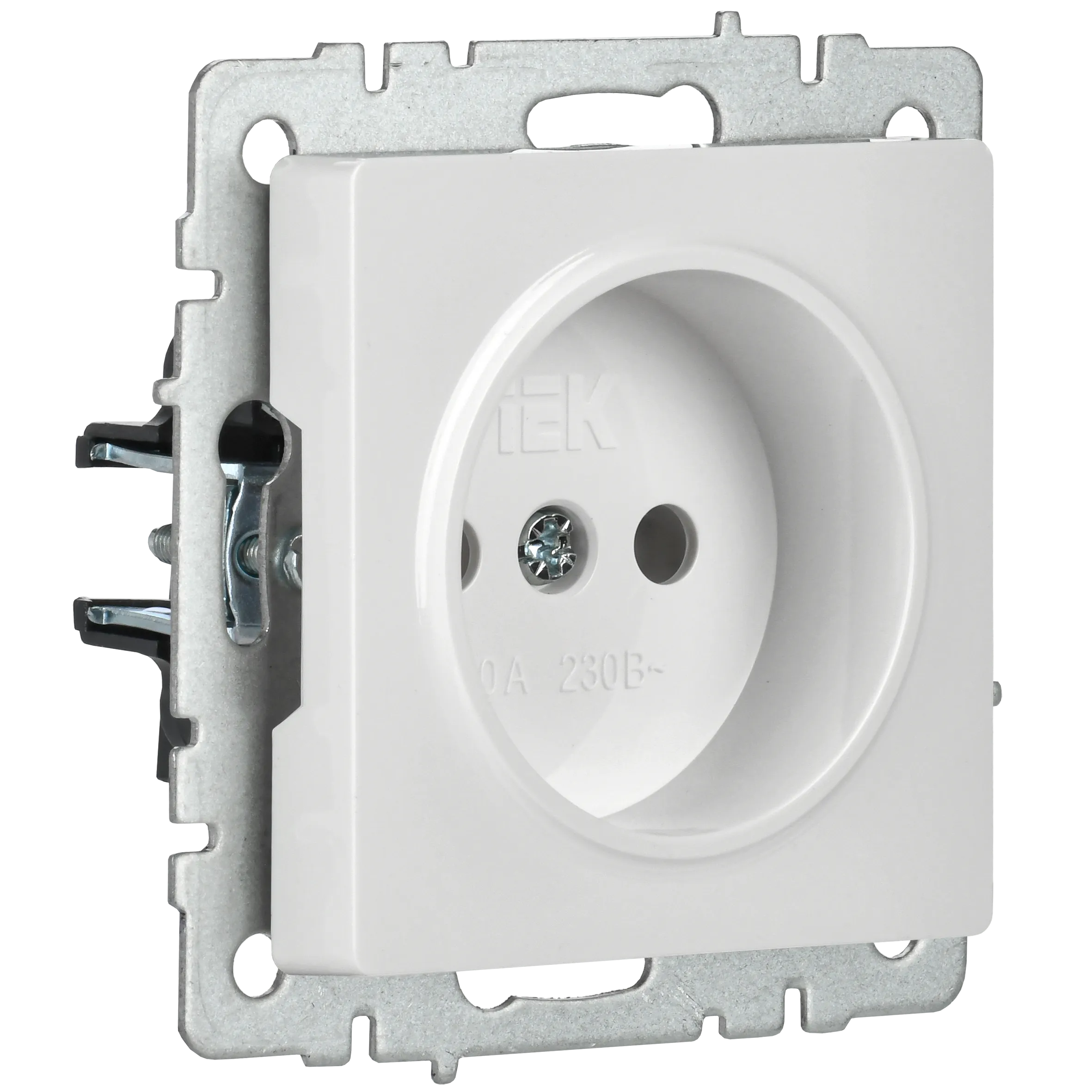 BRITE Розетка 1-местная без заземления без защитных шторок 10А РС10-1-0-БрБ белый IEK - Фото 4