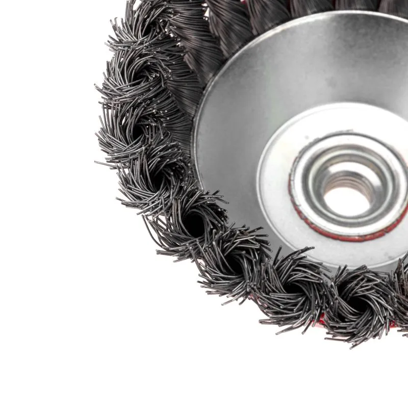 Щетка чашечная для УШМ, крученая стальная проволока, 125мм, М14 KRANZ - Фото 3