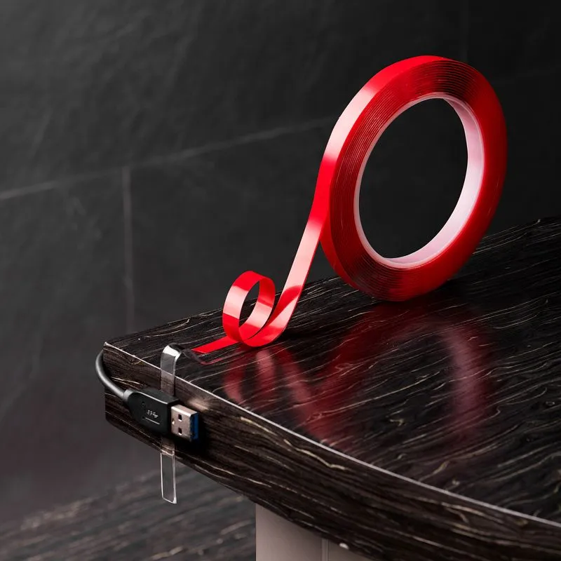 Двухсторонний скотч REXANT, прозрачный, на акриловой основе, 9 мм, ролик 5 м - Фото 4