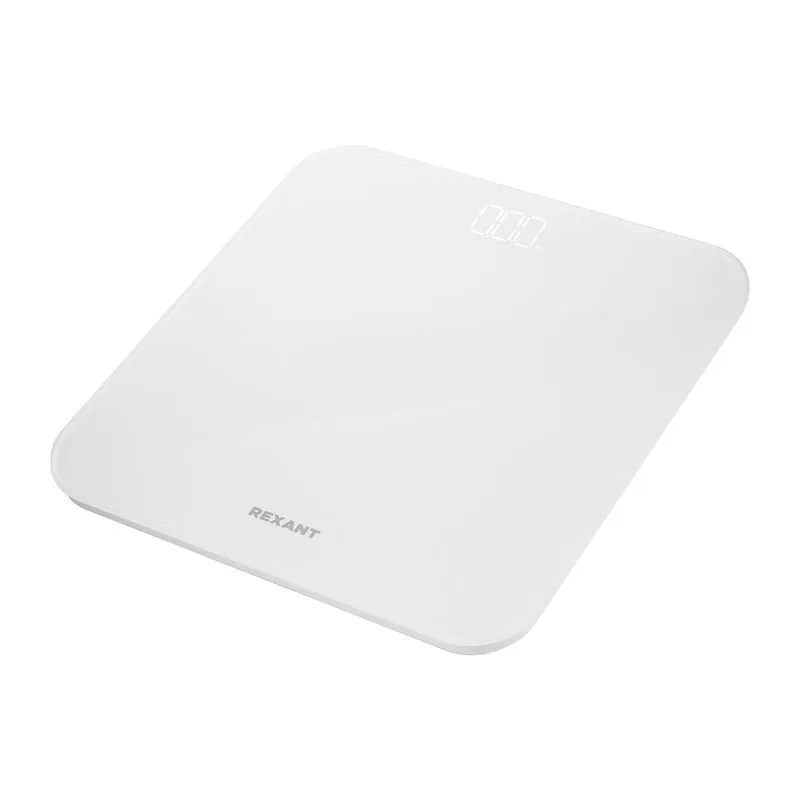 Весы напольные электронные, белые/стекло/до 180 кг REXANT 72-1010