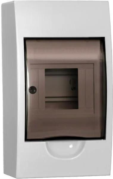 Корпус пластиковый БЕЛЫЙ ЩРН-П-4, черная прозрачная дверь IP41 GENERICA