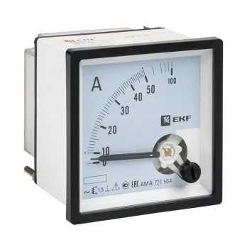AMA-721 аналоговый на панель (72х72) квадратный вырез 50А прямое подкл. EKF
