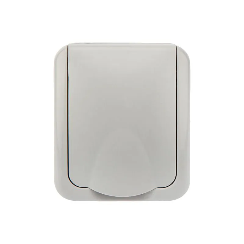 Розетка одноместная (керамика) Mini OG IP54 с/з, о/у, серая KRANZ - Фото 4