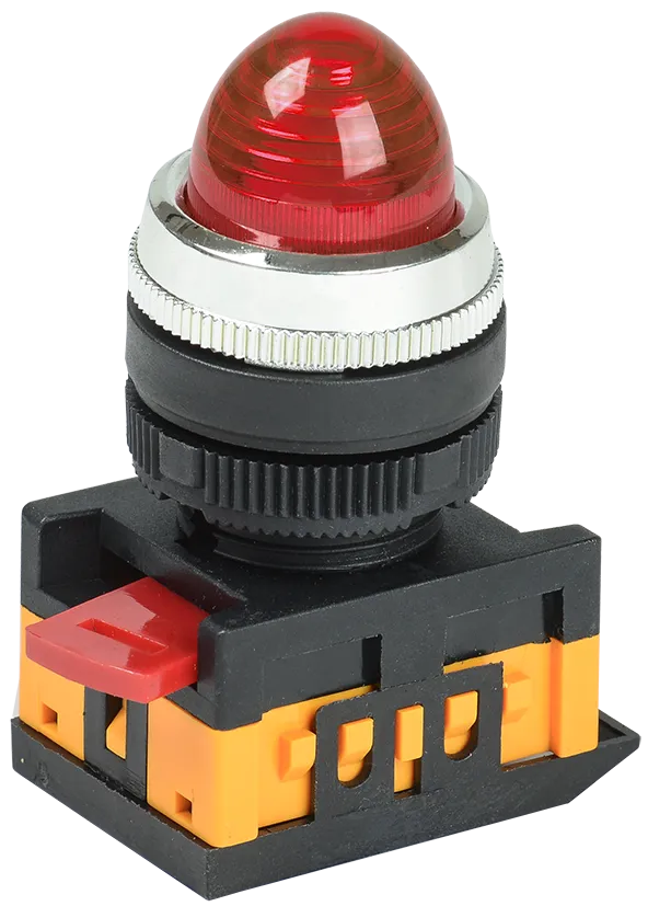 Лампа AL-22 сигнальная d=22мм красный неон/240В цилиндр IEK