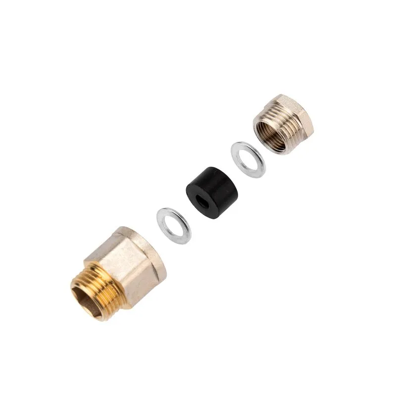 Сальник с резьбой 1/2 для ввода кабеля в трубу, никелированная латунь REXANT