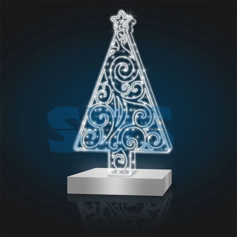 Декоративная 3D фигура Елка новогодняя 250 см белая