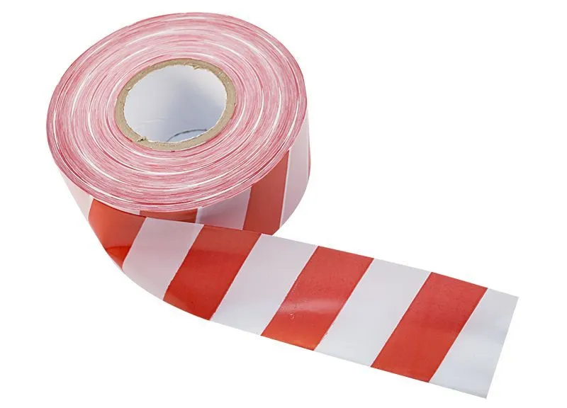 Лента оградительная 75 мм х 100 м PROconnect, цвет белый/красный 19-3135