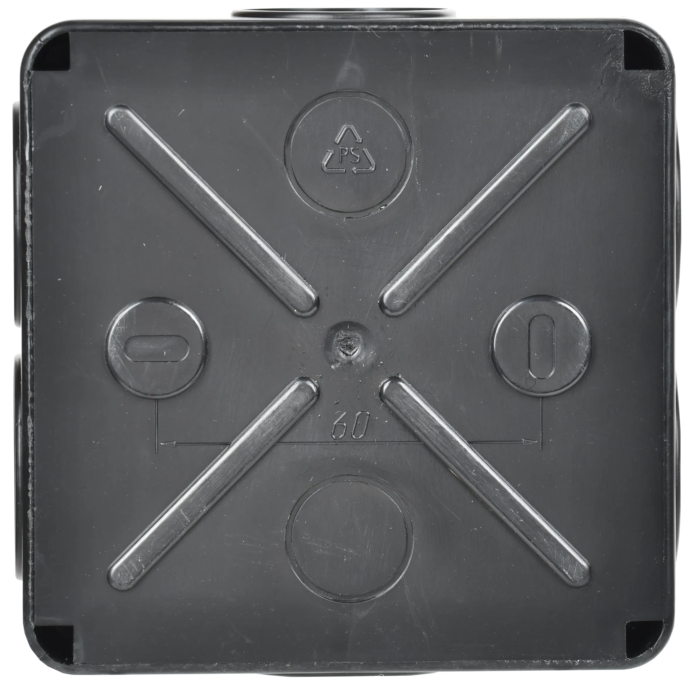 Коробка распаячная КМ41233 для открытой проводки безгалогенная (HF) 100х100х50мм IP44 6 гермовводов черная (RAL 9005) IEK - Фото 3