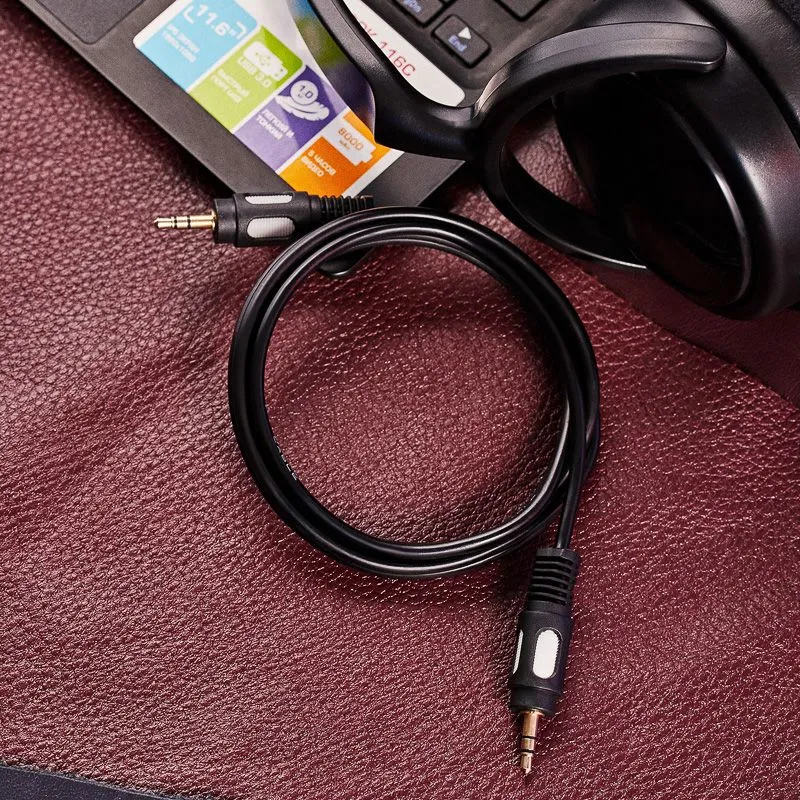 Шнур Стерео 3,5мм штекер - Стерео 3,5мм штекер, 1,5м, Gold REXANT - Фото 3