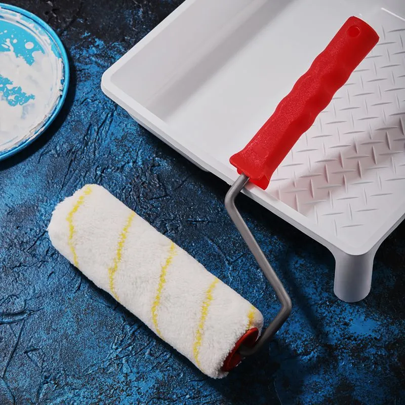 Валик полиамид белый с желтой полосой, ворс 11 мм, ширина ролика 180 мм, Ø 42 мм, бюгель 8 мм, серия «Мастер» REXANT - Фото 3